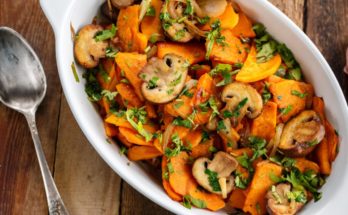 Tekvica pečená v rúre s hubami