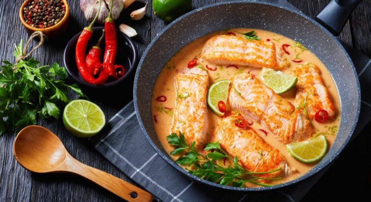 Losos na kari s kokosovým mliekom